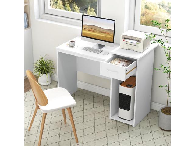 Giantex Computer Desk with Storage, Modern PC Laptop Table with Printer Shelf, Drawer, CPU Stand & Cable Hole, Compact Study Writing Desk...