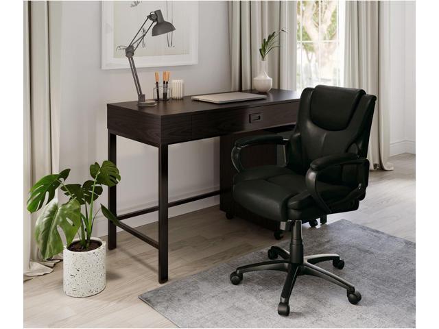 Brenton Studio Mayhart Vinyl Mid-Back Chair, Black