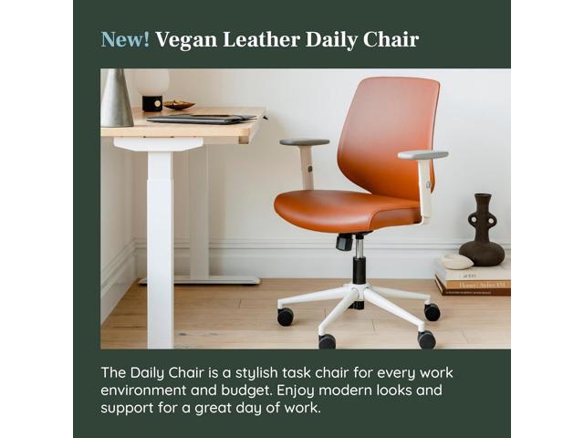 Branch Daily Chair - Vegan Leather Office Chair with Swivel, Lumbar Rest, and Adjustable Armrests - Comfortable Seating for Improved Posture and...