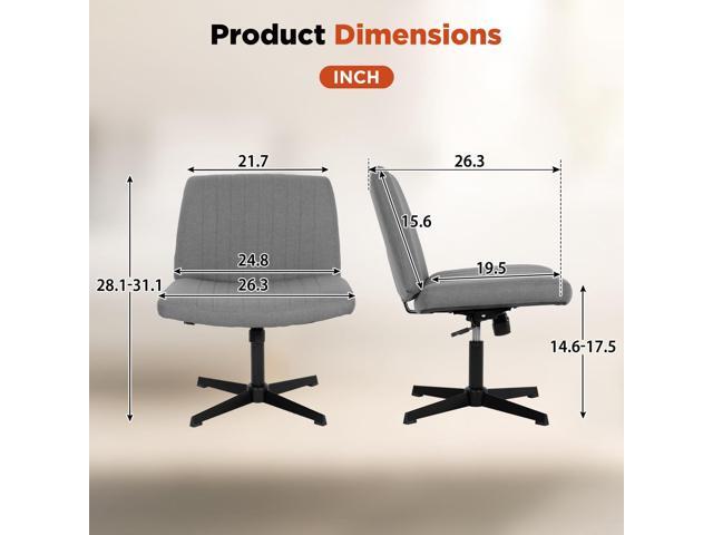 PayLessHere Criss Cross Chair Armless Office Chair No Wheels Modern Swivel Height Adjustable Ergonomic Desk Chair with Wide Seat Computer Task...