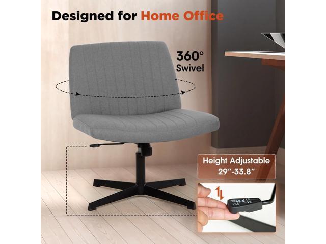 PayLessHere Criss Cross Chair Armless Office Chair No Wheels Modern Swivel Height Adjustable Ergonomic Desk Chair with Wide Seat Computer Task...