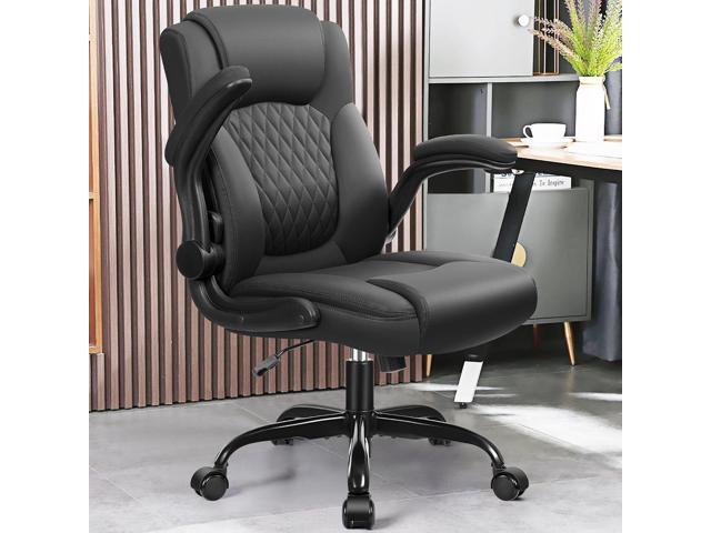 Leather Office Chair, PU Home Computer Desk Chairs with Ergonomic Back Support, 360°Swivel FreeSmall Gaming Chair with Wheels and Adjustable...