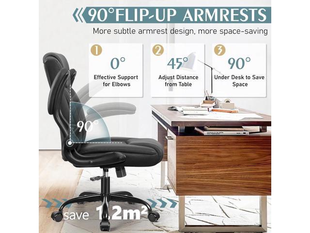 Leather Office Chair, PU Home Computer Desk Chairs with Ergonomic Back Support, 360°Swivel FreeSmall Gaming Chair with Wheels and Adjustable...