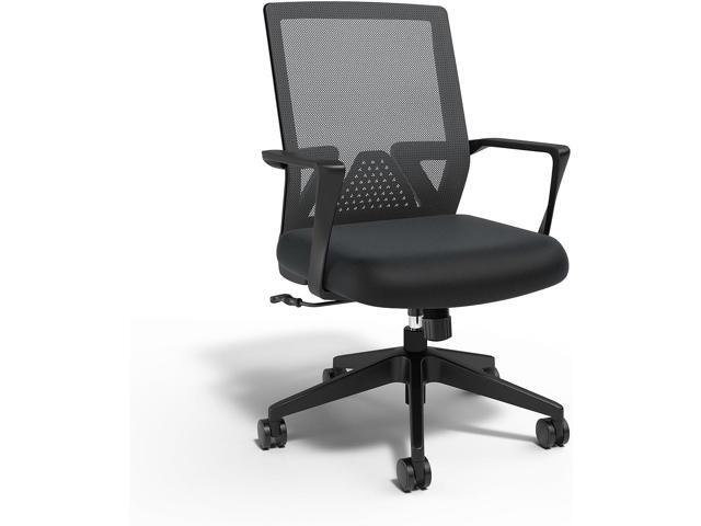 STAPLES Cartwright Fabric Swivel Task Chair, Ergonomic Office Chair with Adjustable Tilt Lock, Mesh Back and Lumbar Support, Black