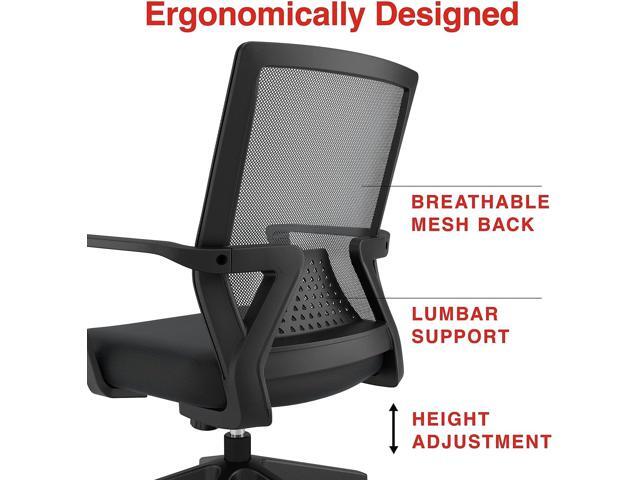 STAPLES Cartwright Ergonomic Office Desk Chair, Adjustable with Breathable Mesh & Lumbar Support, Perfect for Home & Office, Black