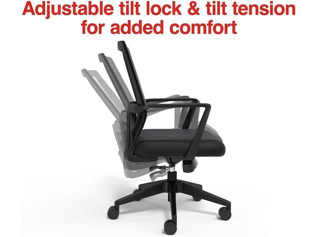 STAPLES Cartwright Ergonomic Office Desk Chair, Adjustable with Breathable Mesh & Lumbar Support, Perfect for Home & Office, Black