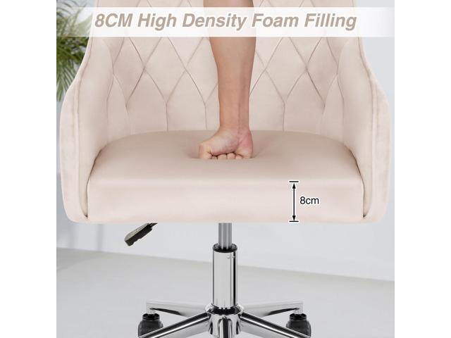 VANSPACE Velvet Office Chair Vanity Chair for Makeup with Wheels and Back Home Office Chair Adjustable Rolling Swivel Chair for Bedroom Vanity Room...