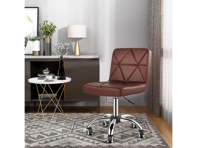 COSVALVE Armless Desk Chair, Low Back 360 Swivel Office Chair, Height Adjustable Executive Conference Task Chair with Rolling Wheels and Diamond...