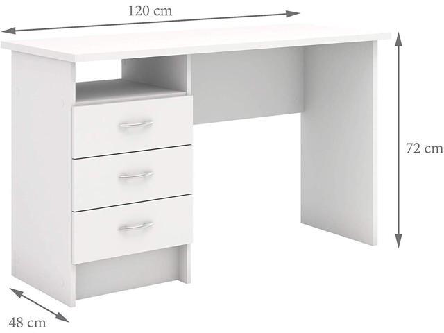 Tvilum Whitman Desk with 3 Drawers, White