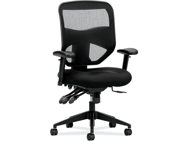 HON Prominent Ergonomic Office Chair, Adjustable Arms, Desk Chair, Black High back ergonomic desk chair with adjustable arms, rolling seating,...