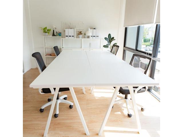 Kaboon White Table Top 23.62' D x 59.1' W, Solid One-Piece Desktop, Universal Wood Countertop, Reversible Laminate Top, Double Desks, L-Desk DIY,...
