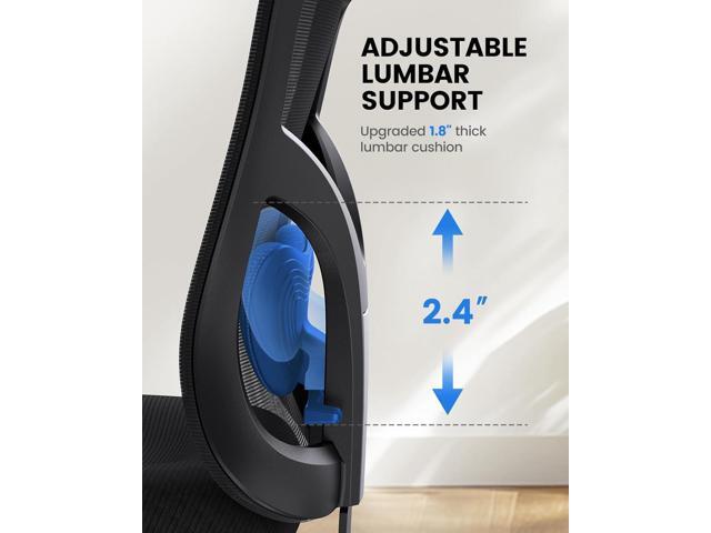 NOBLEWELL Ergonomic Office Chair with Padded Lumbar Support, 2D Headrest, Adjustable Armrests, Upgraded Contoured Seat Cushion, 130° Rocking Tilt,...