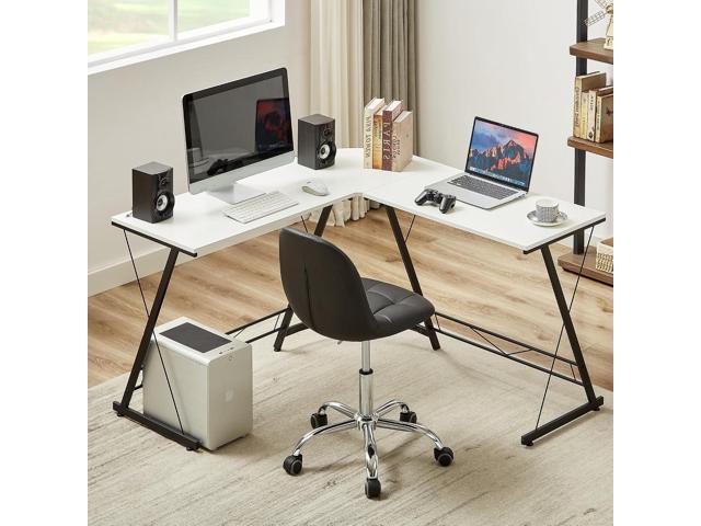 VECELO Soft Desk Chair, Stylish Casual Vanity Seat, Armless with Comfy Lumbar Support, PU Leather Hight Adjustable, 360° Rolling Swivel for Study,...