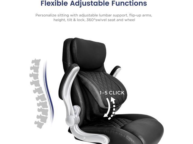 Nouhaus Ergonomic Office Chair Premium Microfiber Leather Adjustable Lumbar Support & Armrests, High Back Comfy Desk Gaming Chairs Executive...