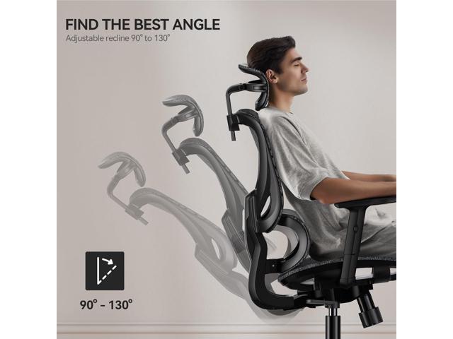 NOBLEWELL Ergonomic Mesh Office Chair with Flexible Adjustment Lumbar Support, High Back Desk Computer Chair with 2D Wide Headrest, Armrests, 130°...