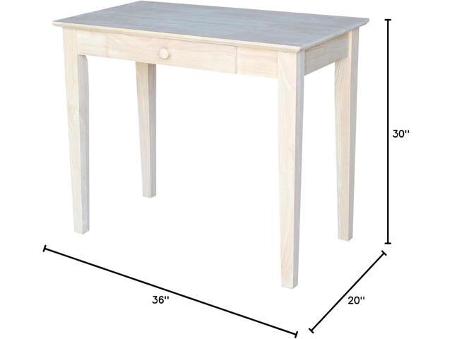 International Concepts 30' H Writing Table With Drawer Home Reception School Desk/Office Furniture, Eco-Friendly/Solid/Sturdy Parawood, Paint/Stain...
