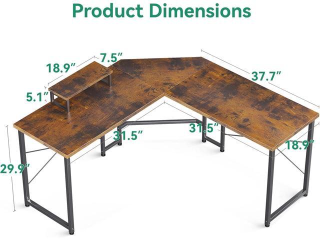 AODK L Shaped Gaming Desk, Computer Corner Desk, PC Gaming Desk Table with Large Monitor Riser Stand for Home Office Sturdy Writing Workstation,51...
