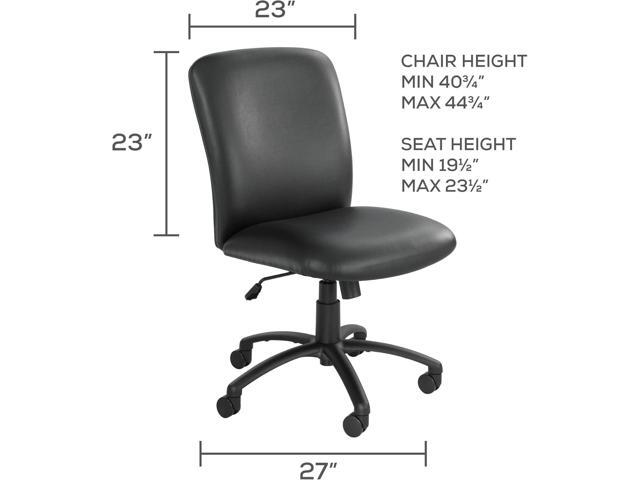 Safco Products High Back Big and Tall Swivel Desk Task Office Chair, 27' W x 30-1/4'D x 40-3/4-44-3/4' H, 500 lbs. Weight Capacity, for...