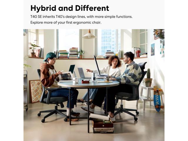 SIDIZ T40 SE Ergonomic Office Chair: Comfortable Home Office Chair for Light Users with Reclining Tilt Lock, Headrest, 3D Armrests, Mesh Back...