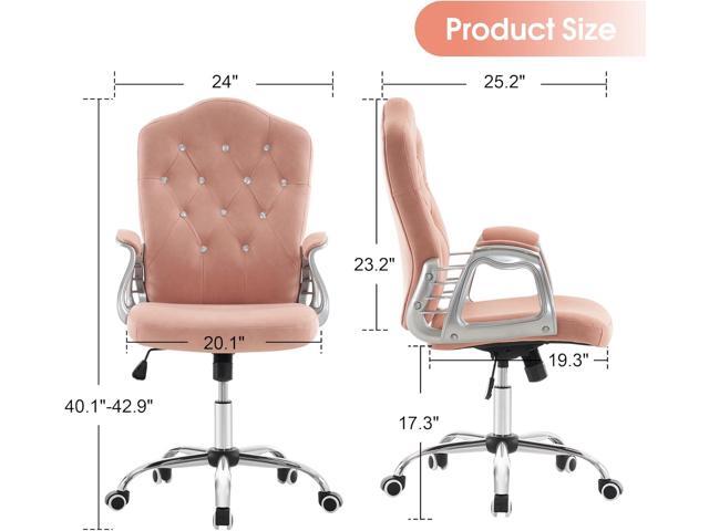 BarberPub Adjustable Home Office Chair, Makeup Vanity Lumbar Support Work Chair, Cute Swivel Rolling Nail Chair, Ergonomic Chair with Armrest,...