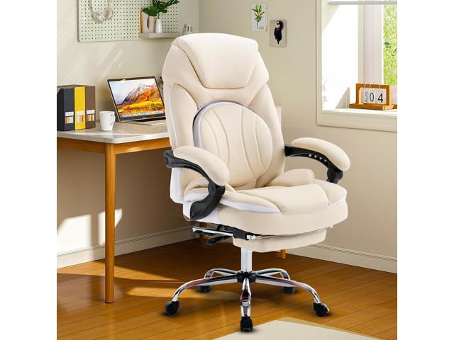 350lbs Ergonomic Reclining Executive Office Chairs with Footrest Back Support for Women Wide Seat Comfortable Padded Recliner Desk Chairs...