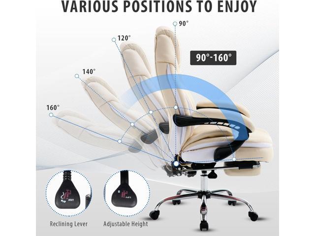 350lbs Ergonomic Reclining Executive Office Chairs with Footrest Back Support for Women Wide Seat Comfortable Padded Recliner Desk Chairs...