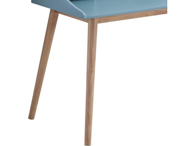 Roundhill Furniture Roskilde Storage Wood Office Desk, Blue