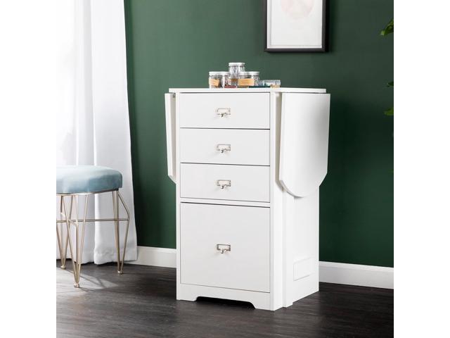 SEI Furniture Fold-Out Organizer Convertible Desktop Craft Desk, White
