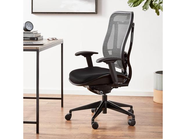SPACE Seating Breathable Mesh High Back and Padded Seat, Ultra 2-to-1 Synchro Tilt Control, Seat Slider and Gunmetal Finish Executive Chair