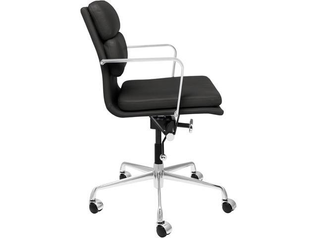 Laura Davidson Furniture SOHO II Padded Management Office Chair - Mid Back Desk Chair with Arm Rest, Swivel & Cushion Availability, Made of Faux...
