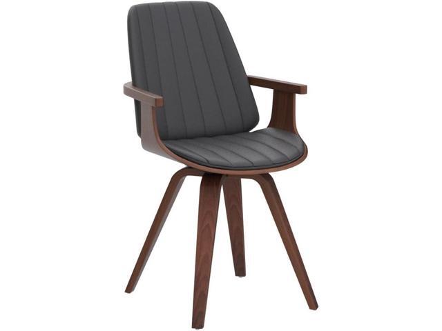 Swivel Dining Chairs, Set of 2 Kitchen Swivel Chairs with Walnut Craftsmanship, Upholstered Faux Leather, Wooden Arms and Legs, Walnut Dining...