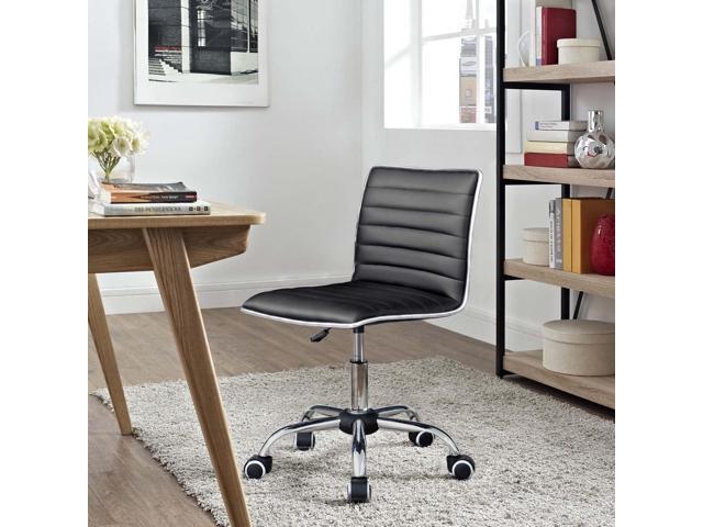 Homall Modern Adjustable Low Back Armless Ribbed Task Chair Office Chair Desk Chair, Vanity Chair Swivel Rolling Leather Computer Chairs Conference...