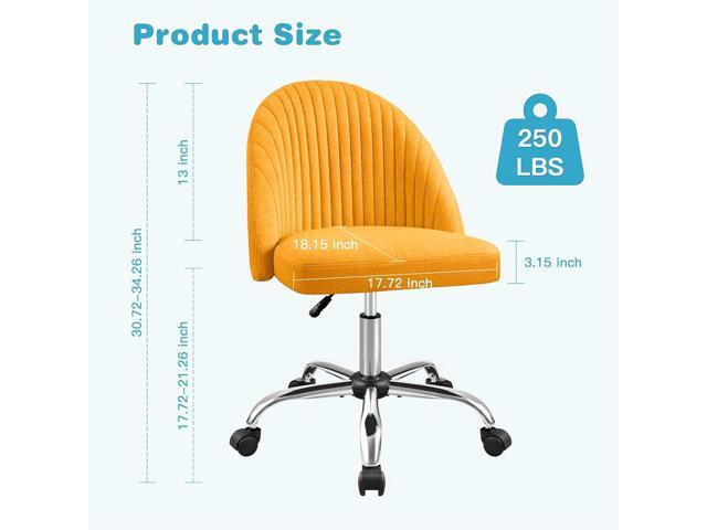 Furniwell Office Chair Armless Cute Desk Chair Modern Adjustable Swivel Padded Fabric Vanity Task Computer Chair Home Office Desk Chairs with...