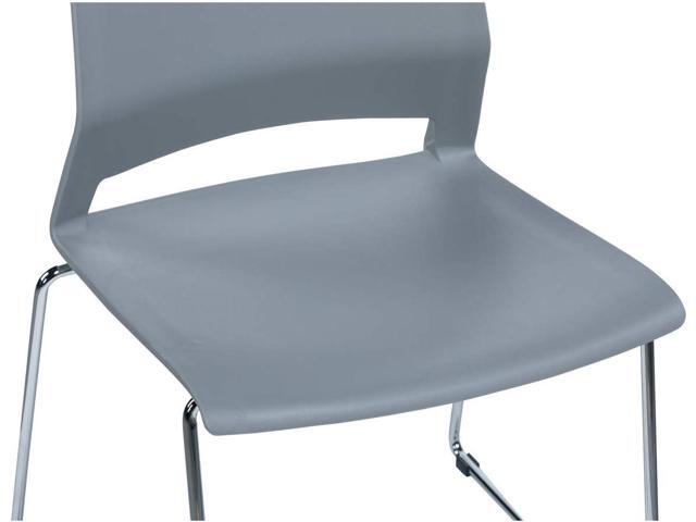 Sidanli Gray Stackable Chairs, Modern Waiting Room Chairs (Set of 4)
