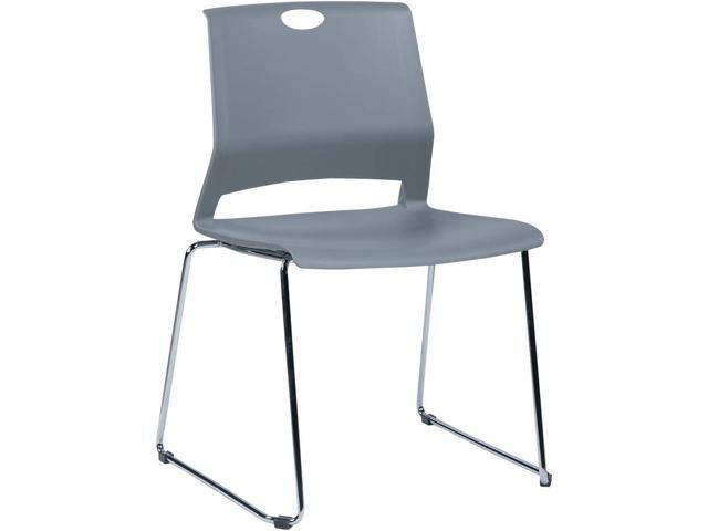 Sidanli Gray Stackable Chairs, Modern Waiting Room Chairs (Set of 4)
