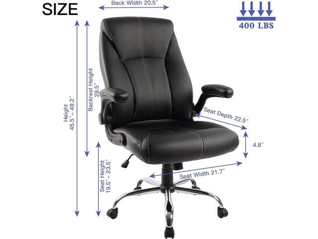 Big and Tall Office Chair 400lbs, Ergonomic High Back Executive Computer Chair for Heavy People, Heavy Duty Desk Chair with Adjustable Flip-up...