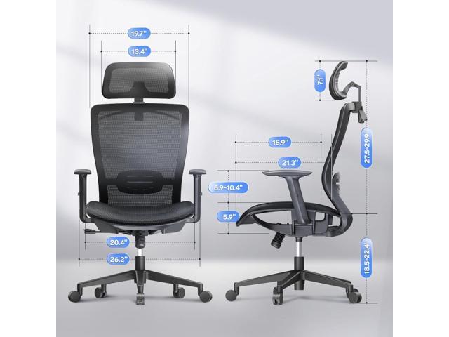 FLEXISPOT Ergonomic Office Chair High Back Mesh Swivel Computer Chair Home Office Desk Chairs with Wheels Lumbar Support Deep Black