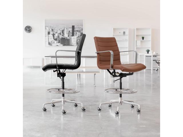 Laura Davidson Furniture SOHO II Ribbed Drafting Chair for Standing Desks, Standing Desk Chair - Ergonomically Designed, Commercial Grade Draft...