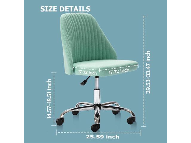 Home Office Desk Chair, Vanity Chair, Modern Adjustable Low Back Rolling Chair, Twill Upholstered Cute Office Chair, Desk Chairs with Wheels for...