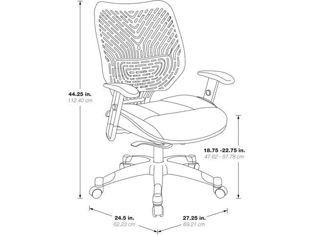 SPACE Seating REVV Self Adjusting SpaceFlex Fog Backrest Support and Padded Raven Mesh Seat with Adjustable Arms and Platinum Finish Base Managers...