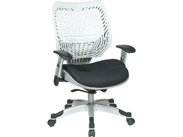SPACE Seating REVV Self Adjusting SpaceFlex Fog Backrest Support and Padded Raven Mesh Seat with Adjustable Arms and Platinum Finish Base Managers...