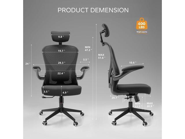 Drafting Chair, Ergonomic Tall Office Chairs for Standing Desk, Home Office Desk Chair with Lumbar Support and Adjustable Flip-up Armrests &...