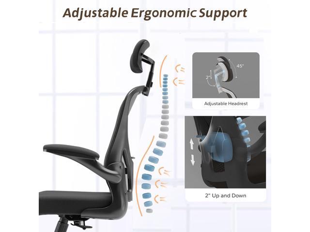 Drafting Chair, Ergonomic Tall Office Chairs for Standing Desk, Home Office Desk Chair with Lumbar Support and Adjustable Flip-up Armrests &...