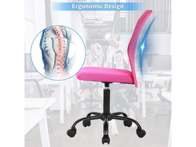 4 Pack Office Desk Chairs w/Lumbar Support - Ergonomic Mid Back Mesh Adjustable Height Swivel Armless Modern Task Executive Chairs for Women & Men