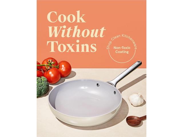 Caraway Nonstick Ceramic Frying Pan (2.7 qt, 10.5') - Non Toxic, PTFE & PFOA Free - Oven Safe & Compatible with All Stovetops (Gas, Electric &...