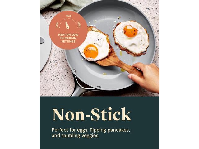 Caraway Nonstick Ceramic Frying Pan (2.7 qt, 10.5') - Non Toxic, PTFE & PFOA Free - Oven Safe & Compatible with All Stovetops (Gas, Electric &...