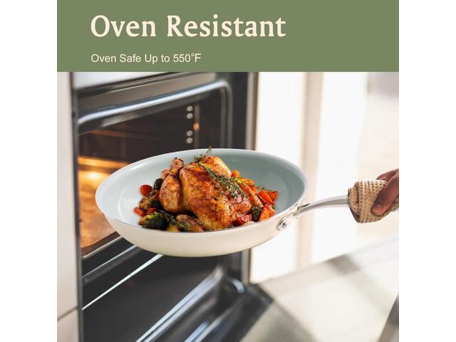 Cookware Ceramic Nonstick Frying Pans: 3Pieces Non Stick Skillet 8 9.5 11 Inches - Healthy Egg Fry Pans - Free of PTFE,PFOA,PFAS