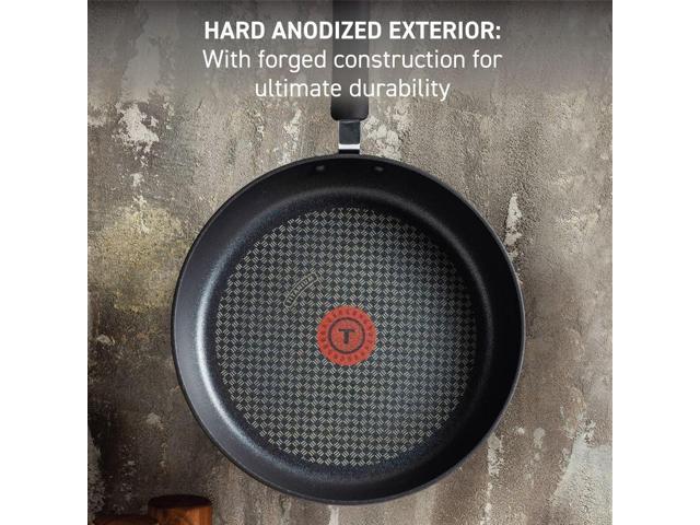 T-fal Ultimate Hard Anodized Nonstick Fry Pan Set 2 Piece, 10, 12 Inch, Oven Broiler Safe 400F, Cookware, Pots and Pans Set Non Stick, Kitchen...