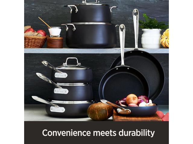 All-Clad HA1 Hard Anodized Non Stick Fry Pan Set 2 Piece, 8, 10 Inch, Induction, Oven Broiler Safe 500F, Pots and Pans Set, Kitchen Frying Pans,...