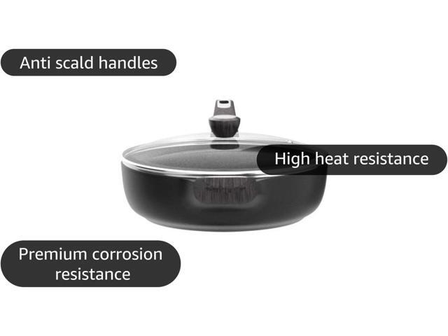 SENSARTE Nonstick Frying Pan Skillet with Lid, 12 Inch Large Deep Frying Pan, 5 Qt Non Stick Saute Pan with Cover, Induction Pan, Healthy Non Toxic...